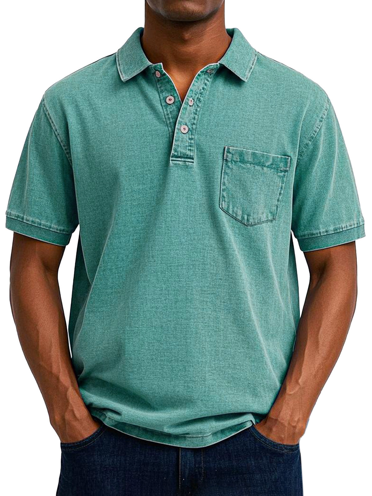 Tomas | Avslappet Denim-Look Polo