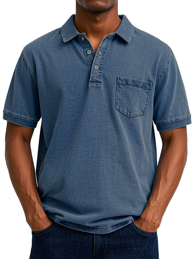 Tomas | Avslappet Denim-Look Polo
