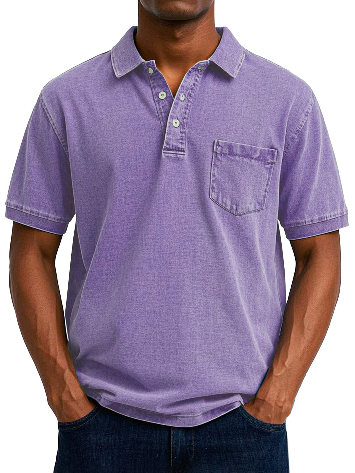 Tomas | Avslappet Denim-Look Polo