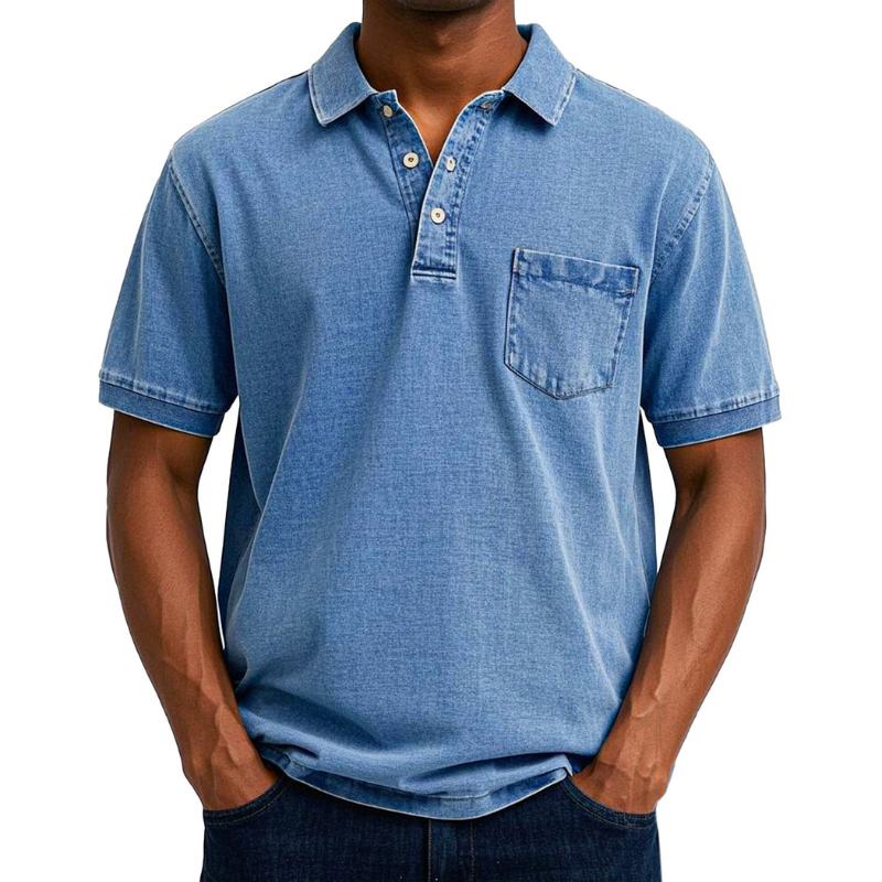 Tomas | Avslappet Denim-Look Polo